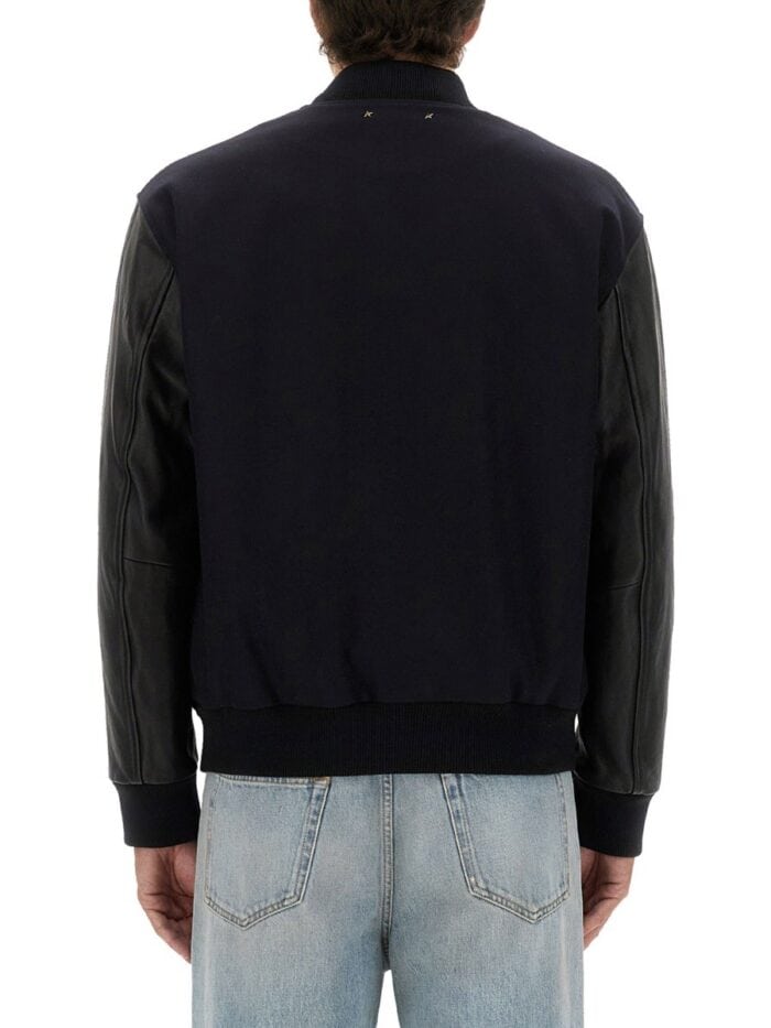 Golden Goose Deluxe Brand WOOL BOMBER JACKET AND LEATHER SLEEVES