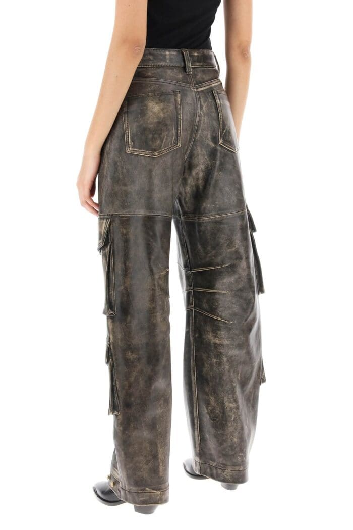 GOLDEN GOOSE Irin Cargo Pants In Vintage-effect Nappa Leather