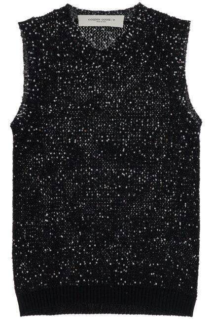 GOLDEN GOOSE Knitted Vest With Sequins Embell