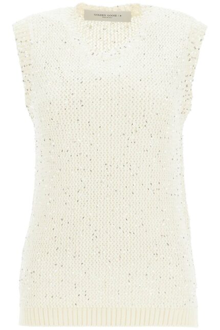 GOLDEN GOOSE Knitted Vest With Sequins Embell