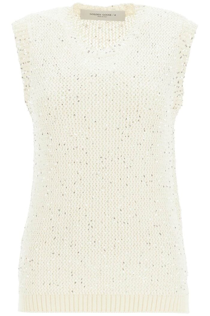 GOLDEN GOOSE Knitted Vest With Sequins Embell