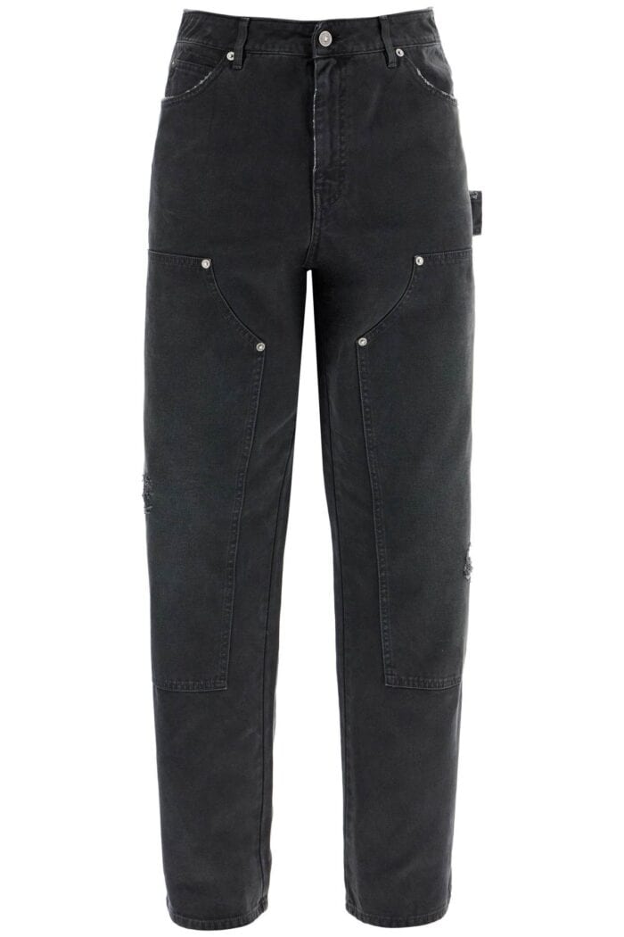 GOLDEN GOOSE Painter Pants In Black Cotton Destroyed Effect Journey