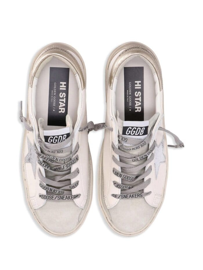 GOLDEN GOOSE STAR SUEDE TOE PRINT LEATHER