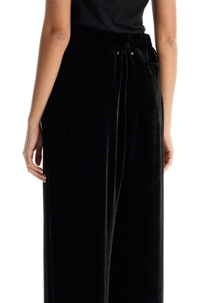 GOLDEN GOOSE Women's High-waisted Wide-leg Black Velvet Pants