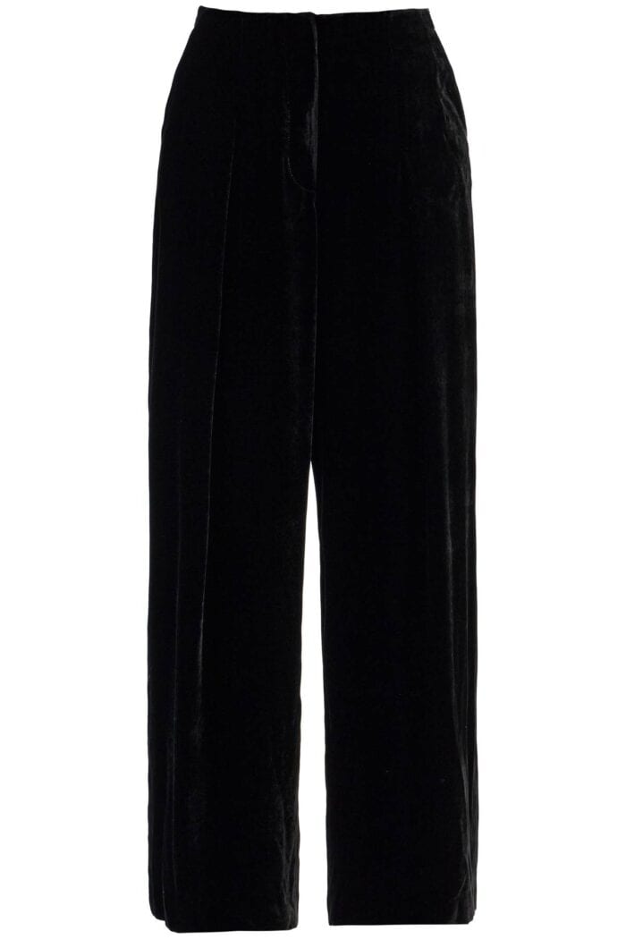 GOLDEN GOOSE Women's High-waisted Wide-leg Black Velvet Pants