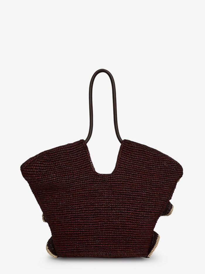 ZIMMERMANN Goldentime Raffia Shoulder Bag With Ruffles