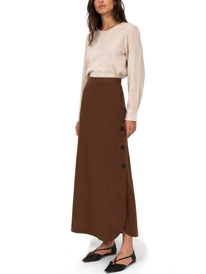 Max Mara GONNA IN CANVAS DI VISCOSA E LINO