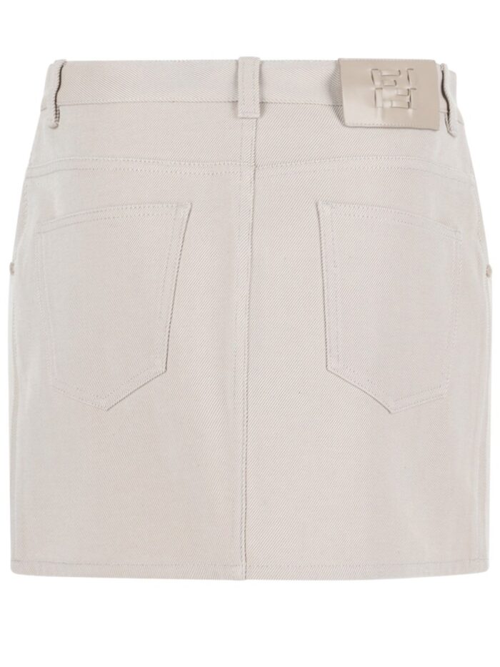 Fendi Gonna In Drill Di Cotone Jacquard