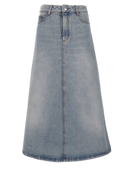 AMI PARIS Gonna Lunga In Denim Di Cotone