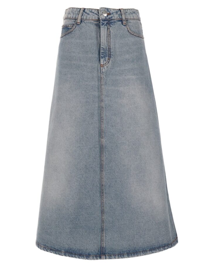 ami paris gonna lunga in denim di cotone AMI PARIS Gonna Lunga In Denim Di Cotone