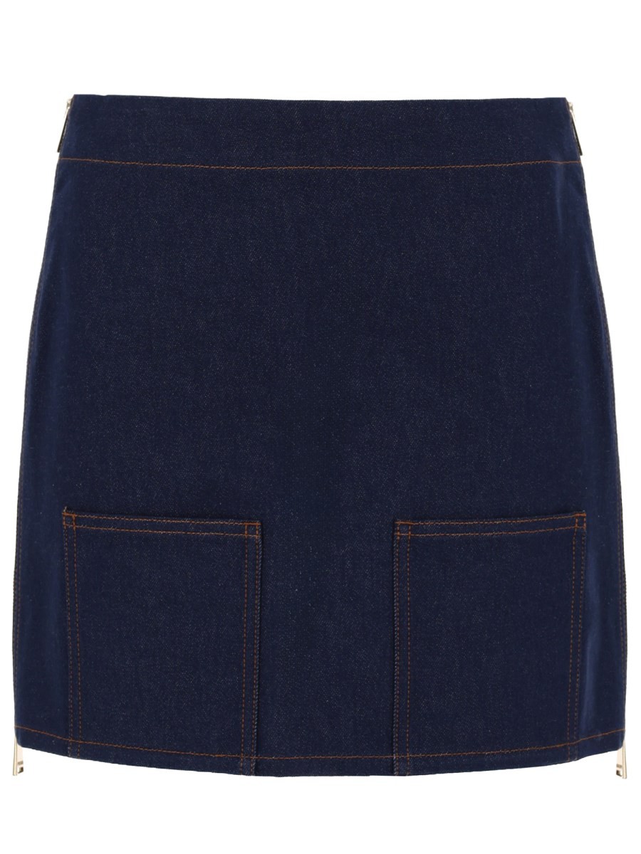 Fendi GONNA MINI IN DENIM FF