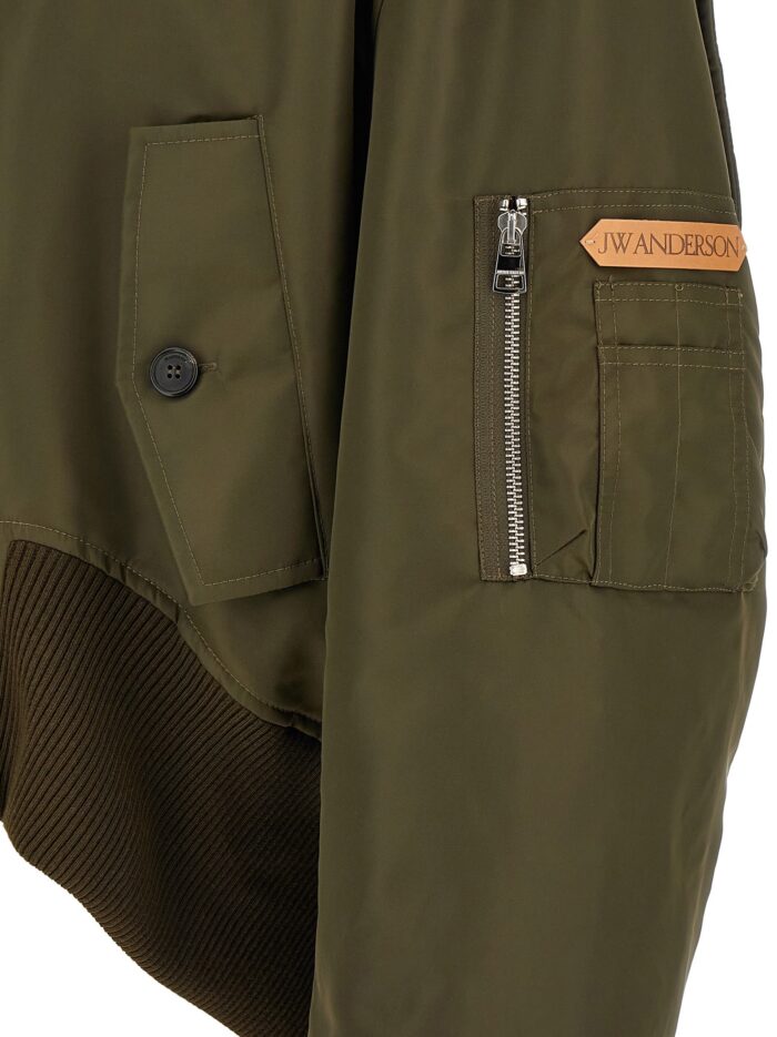J.W.ANDERSON Green Bomber Jacket With Asymmetric Hem