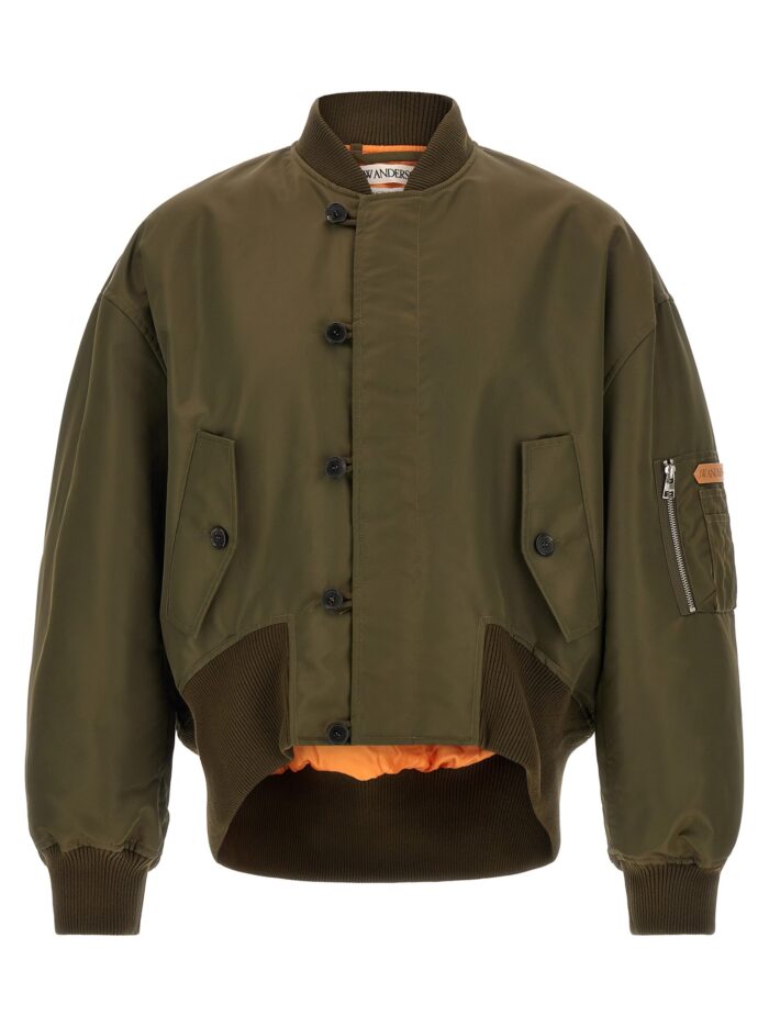 J.W.ANDERSON Green Bomber Jacket With Asymmetric Hem