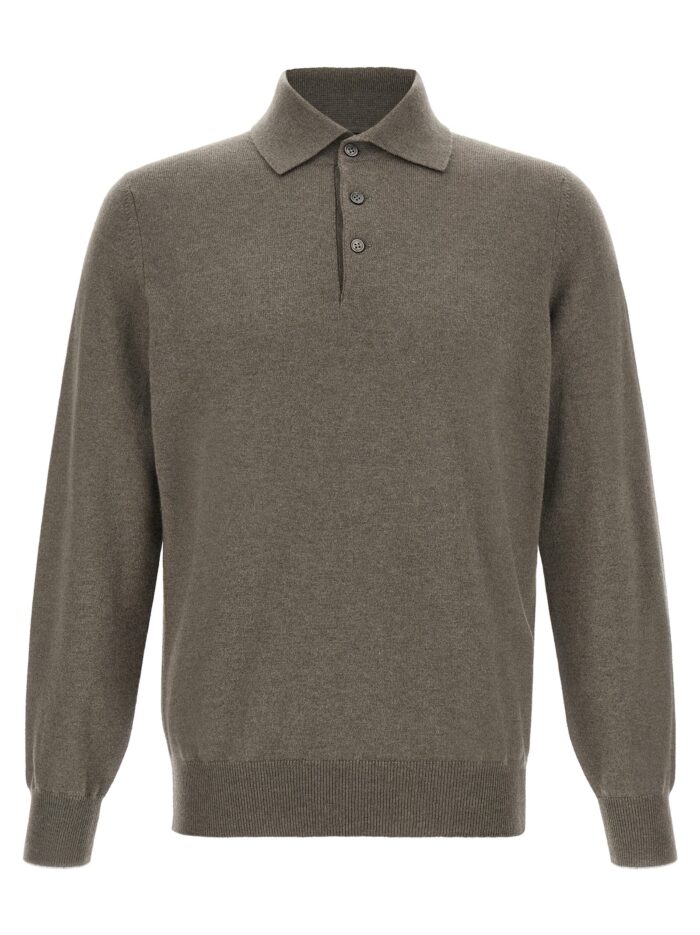 Brunello Cucinelli Green Cashmere Polo Shirt