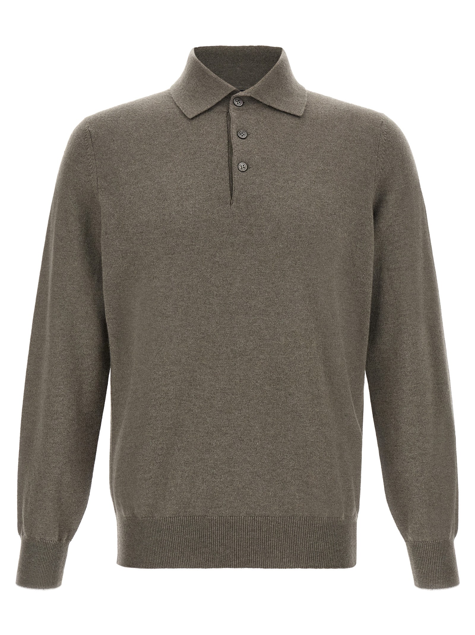 Brunello Cucinelli Green Cashmere Polo Shirt