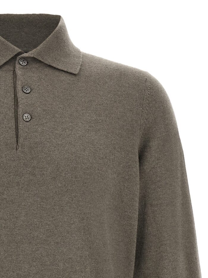Brunello Cucinelli Green Cashmere Polo Shirt