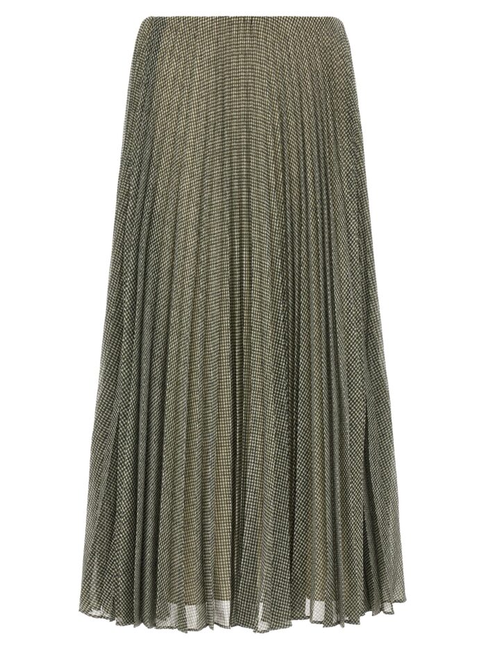 vince green houndstooth pleated skirt VINCE Green Houndstooth Pleated Skirt