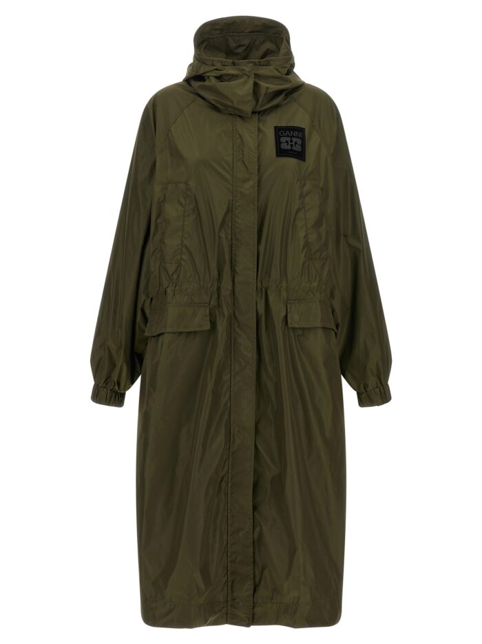 ganni green nylon windbreaker GANNI Green Nylon Windbreaker