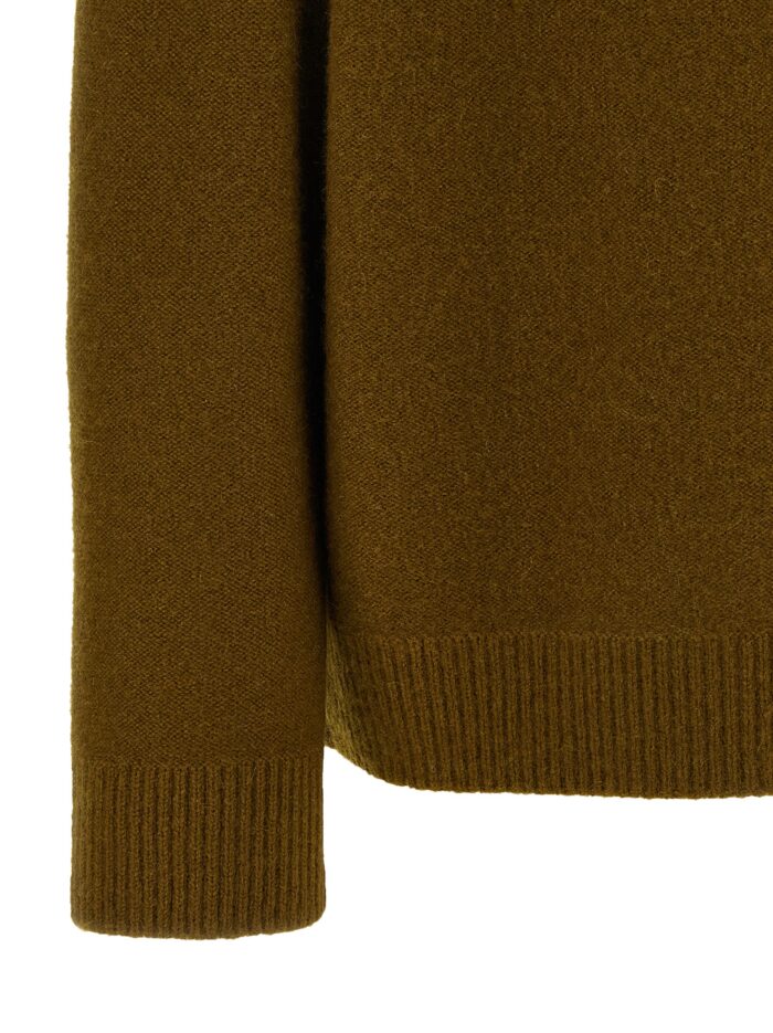 VINCE Green Round-neck Cashmere Sweater