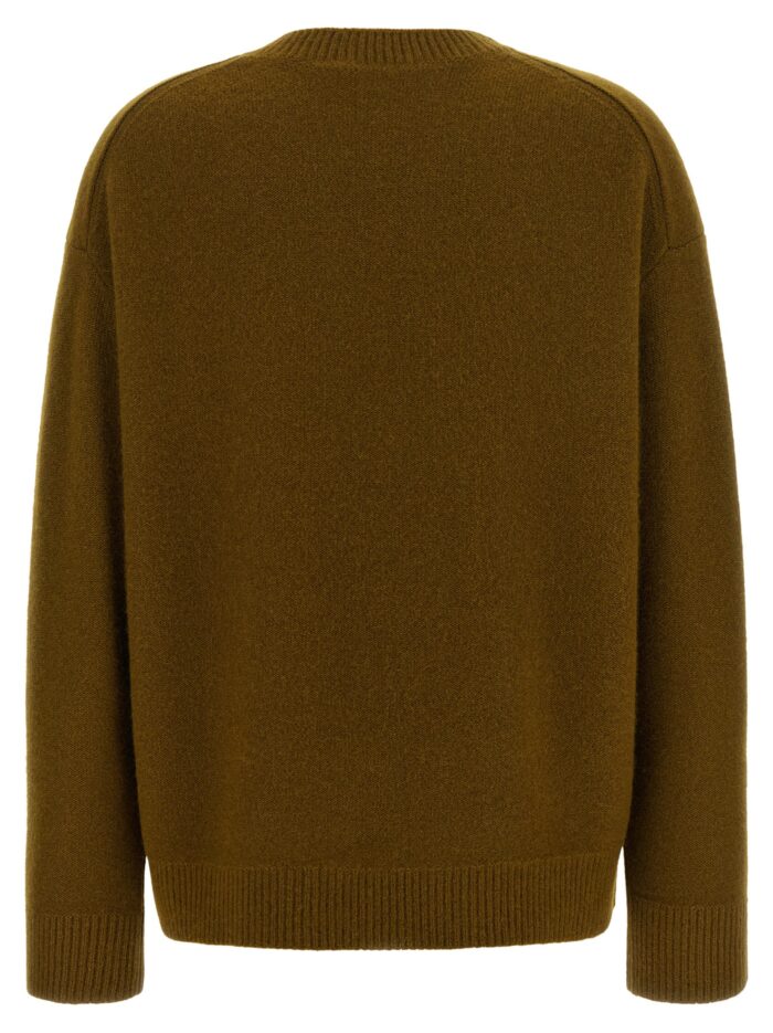 VINCE Green Round-neck Cashmere Sweater