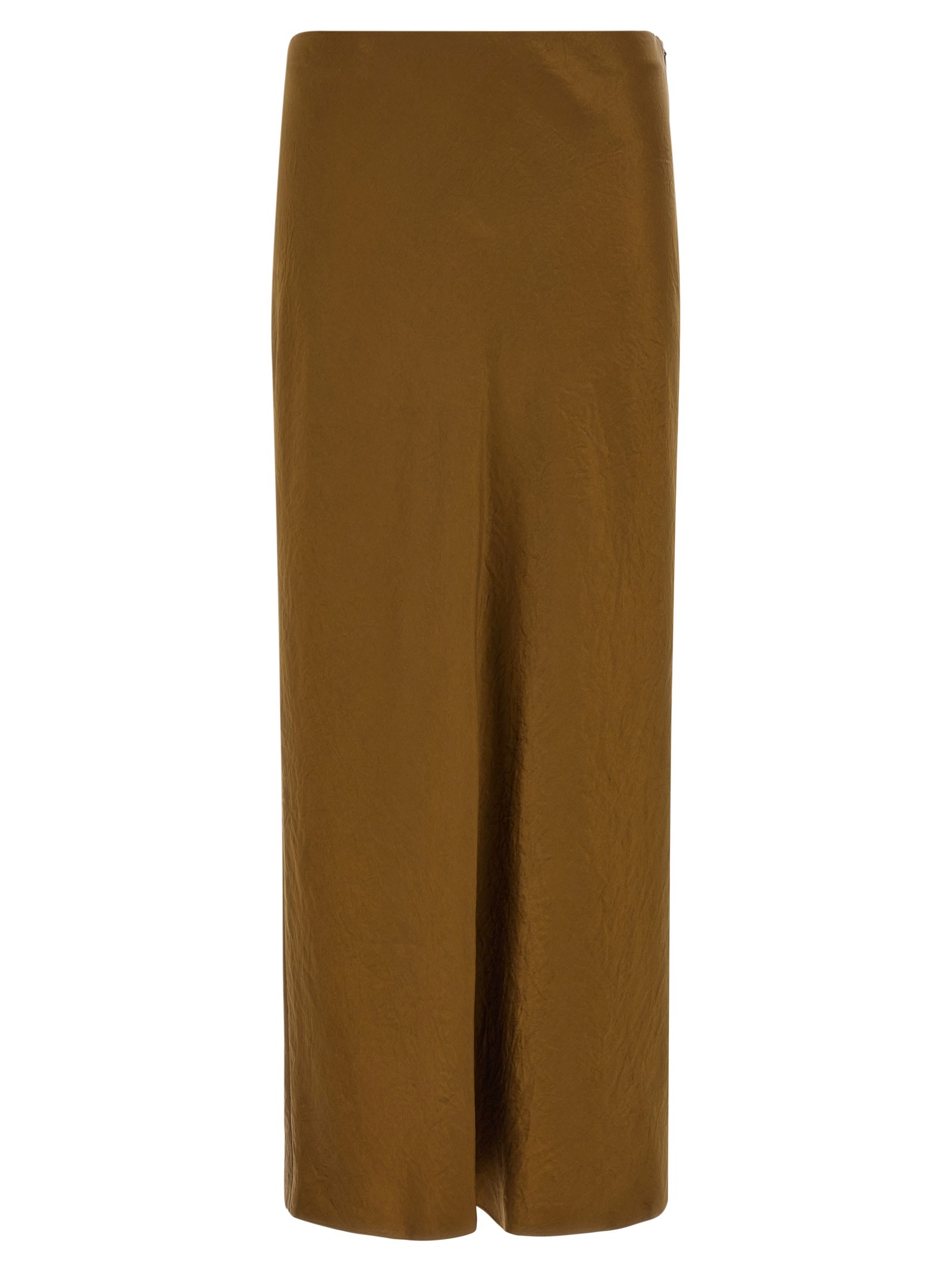 VINCE Green Satin Pencil Skirt