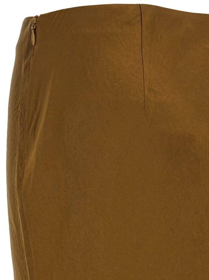 VINCE Green Satin Pencil Skirt
