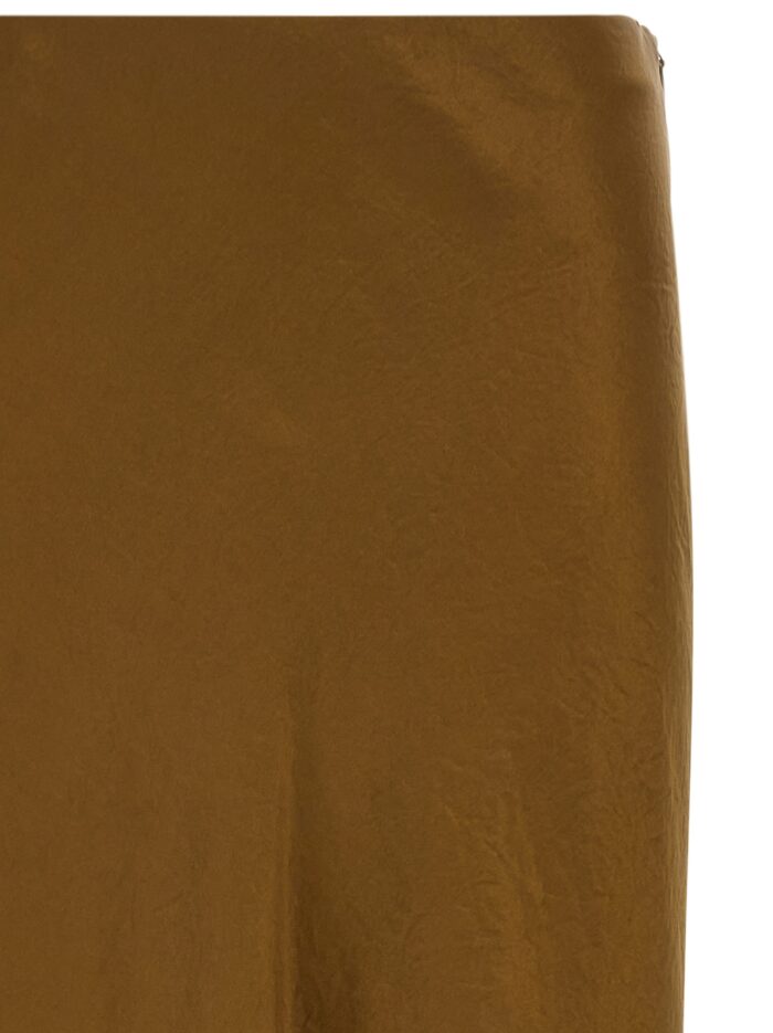 VINCE Green Satin Pencil Skirt