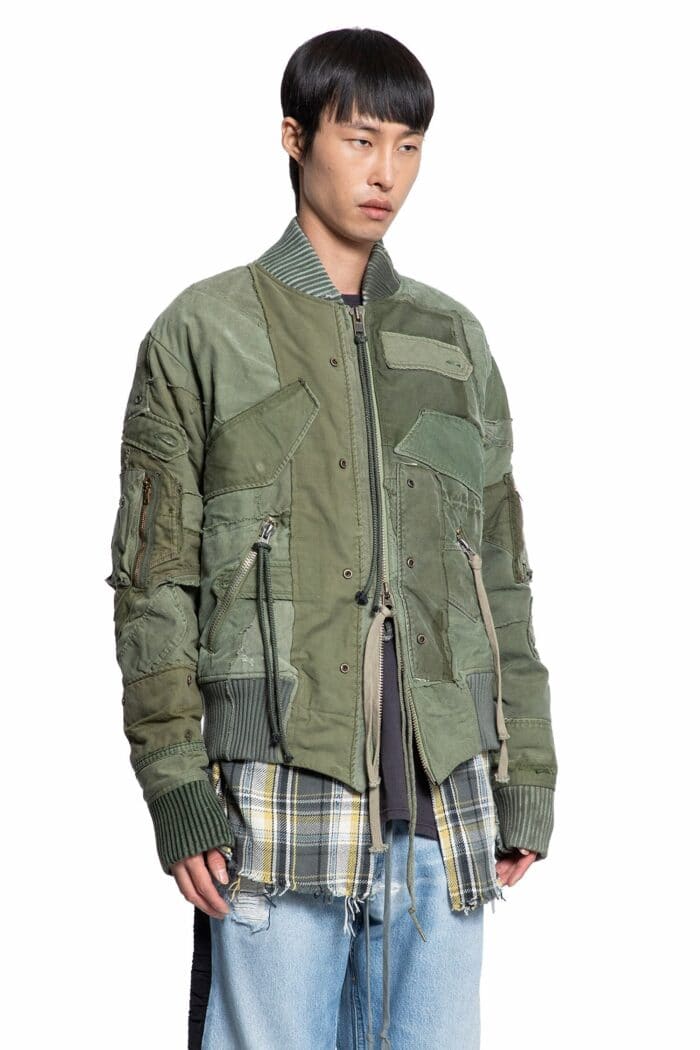 GREG LAUREN Mixed Army Flight Jacket