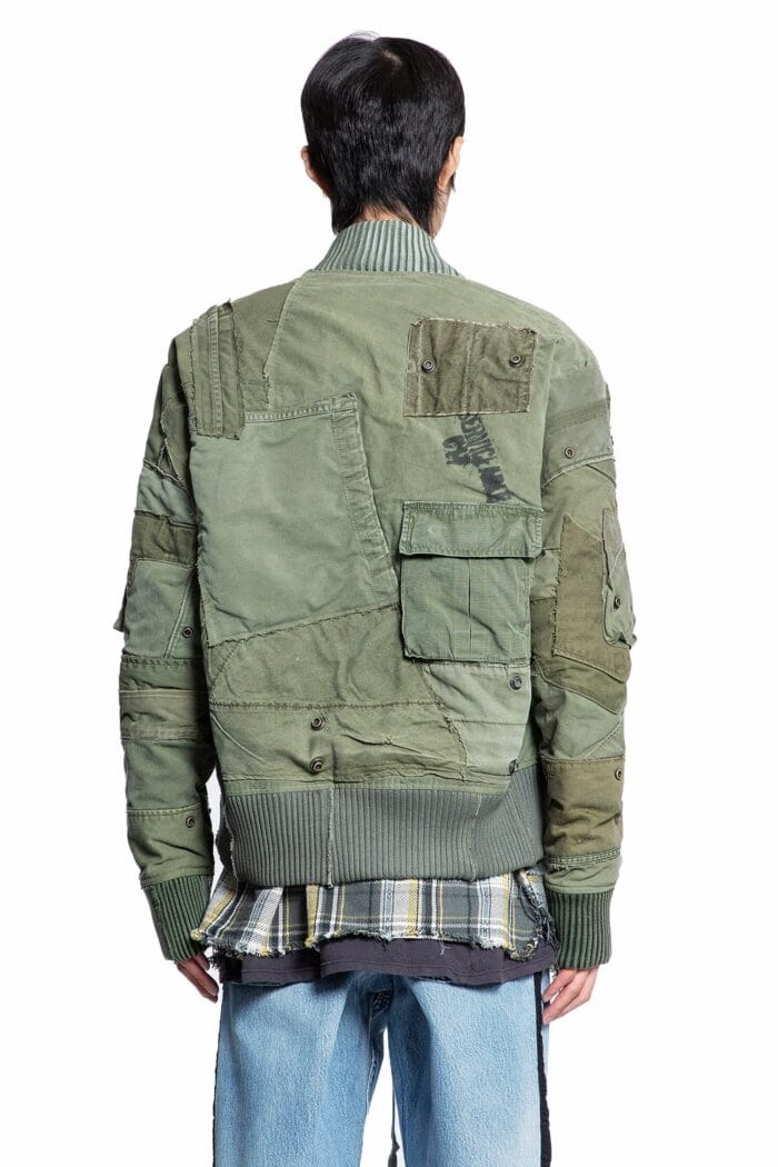 GREG LAUREN Mixed Army Flight Jacket