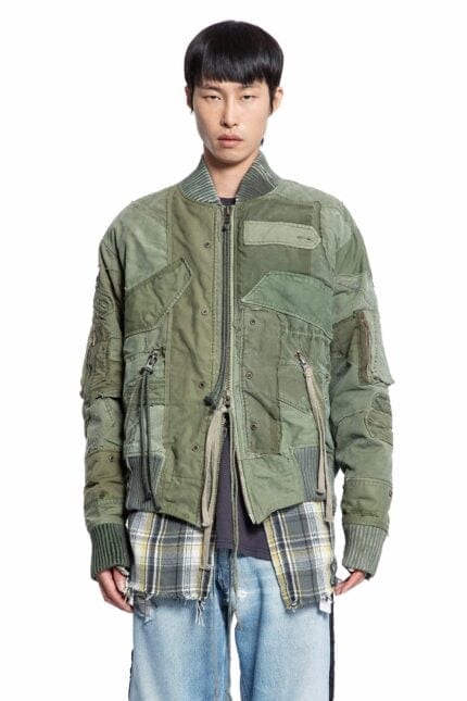 GREG LAUREN Mixed Army Flight Jacket