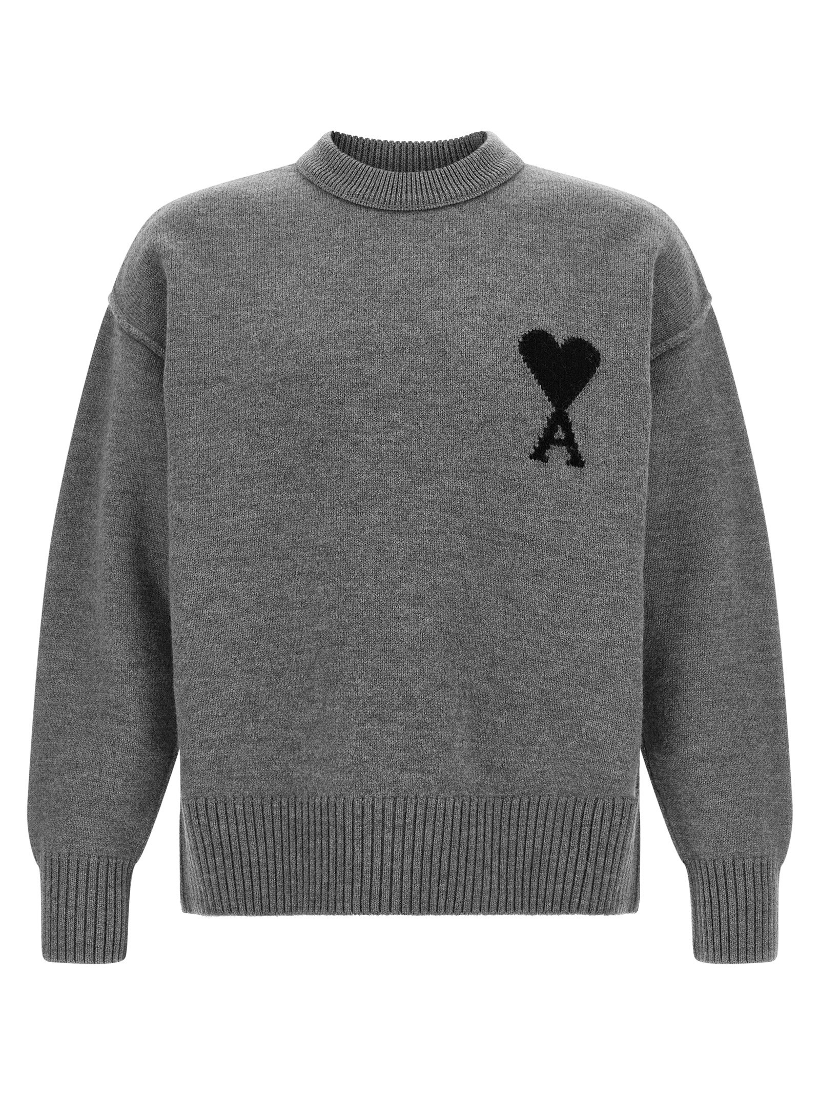 AMI PARIS Grey 'Ami De Coeur' Sweater