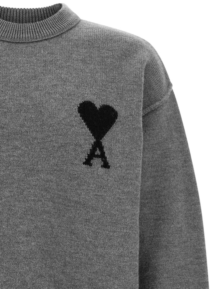 AMI PARIS Grey 'Ami De Coeur' Sweater