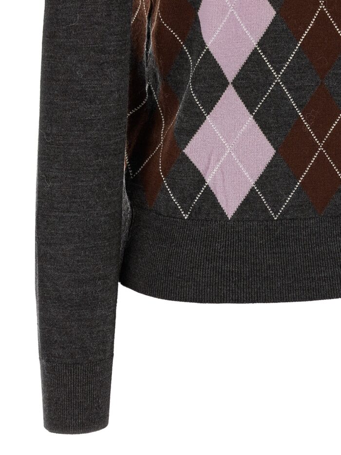 SELF PORTRAIT 'Grey Argyle Lightweight' Sweater