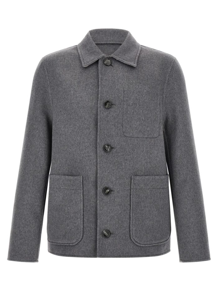 ami paris grey boule jacket AMI PARIS Grey Boule Jacket