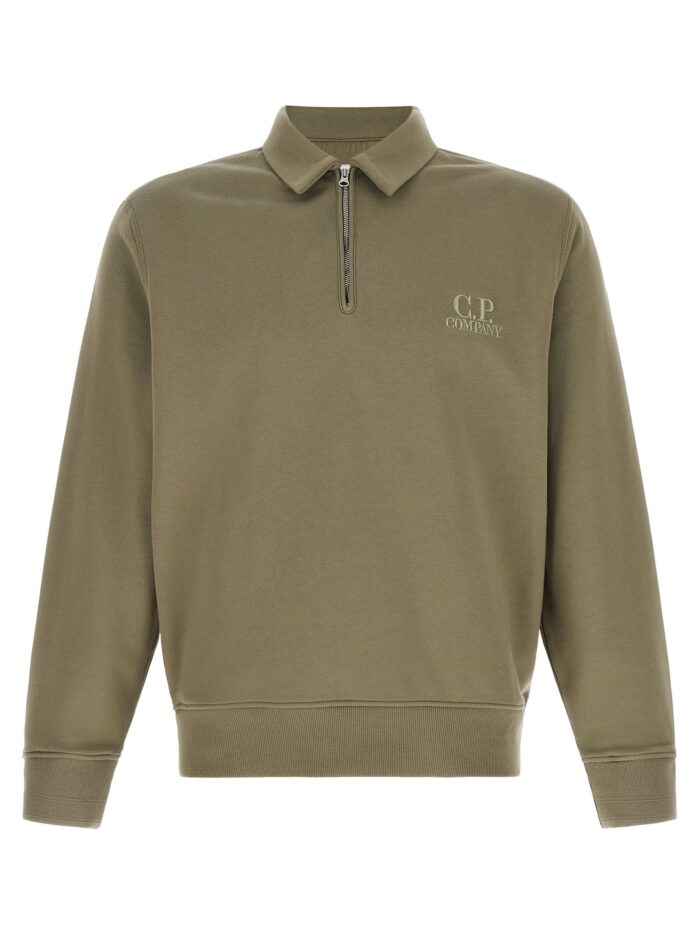 c.p. company grey cotton fleece sweatshirt C.P. COMPANY Grey Cotton Fleece Sweatshirt