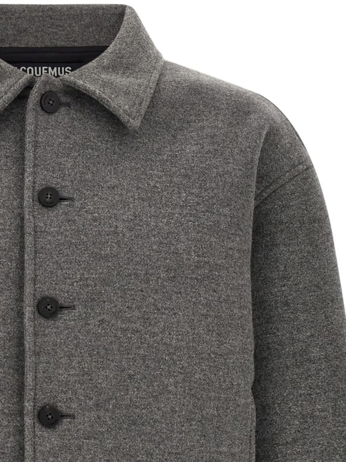 JACQUEMUS Grey 'Le Bomber Feltro' Bomber Jacket