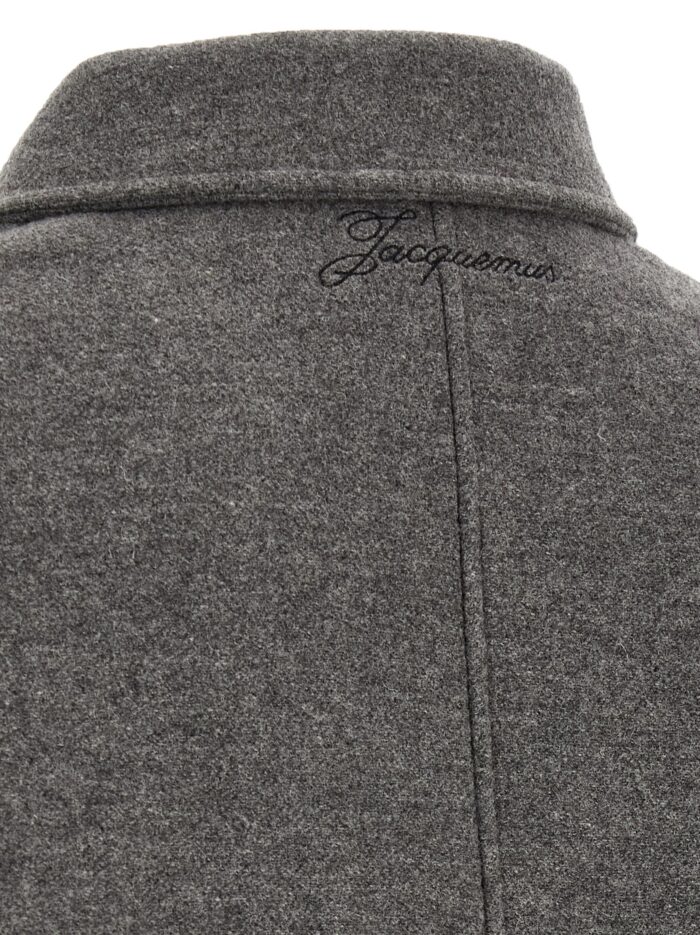 JACQUEMUS Grey 'Le Bomber Feltro' Bomber Jacket