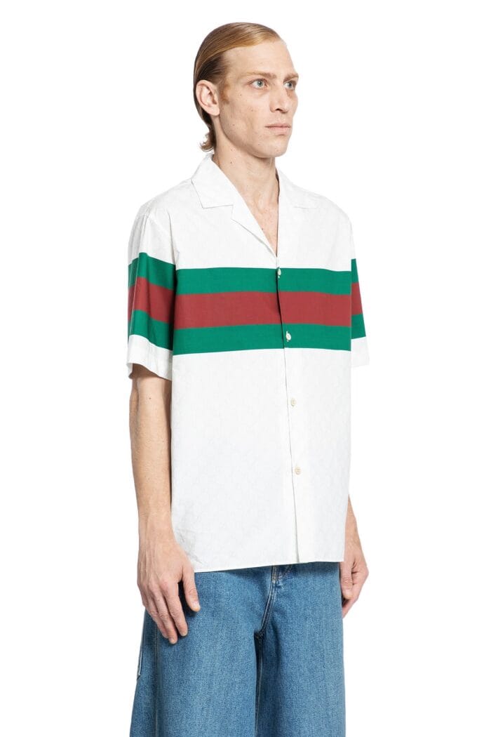 'gucci 1921' Web Print Shirt