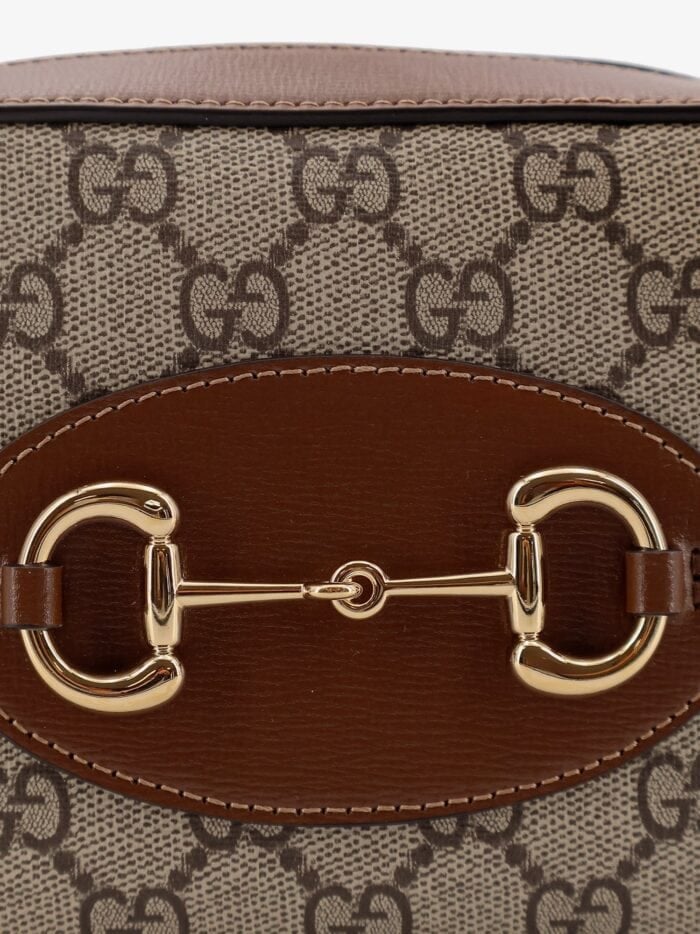 Gucci 1955 Horsebit GG Supreme Fabric And Leather Shoulder Bag