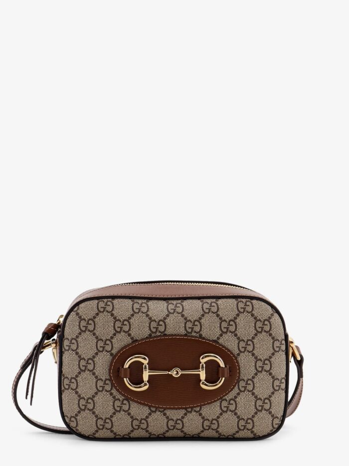 Gucci 1955 Horsebit GG Supreme Fabric And Leather Shoulder Bag