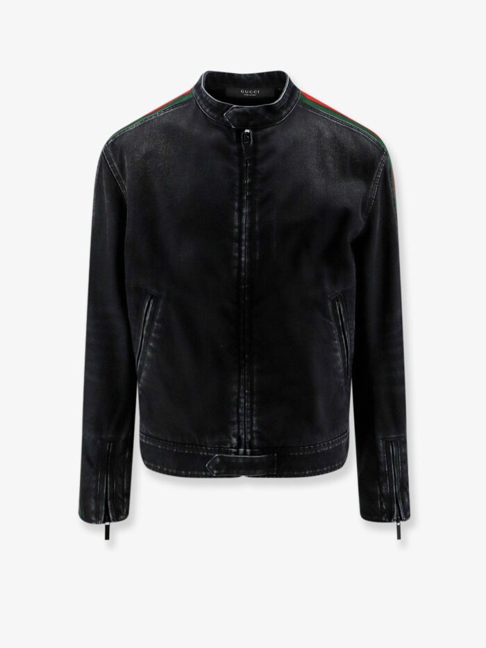 gucci black denim jacket certified cotton jacket with a faded effect Gucci Black Denim Jacket Certified Cotton Jacket With A Faded Effect