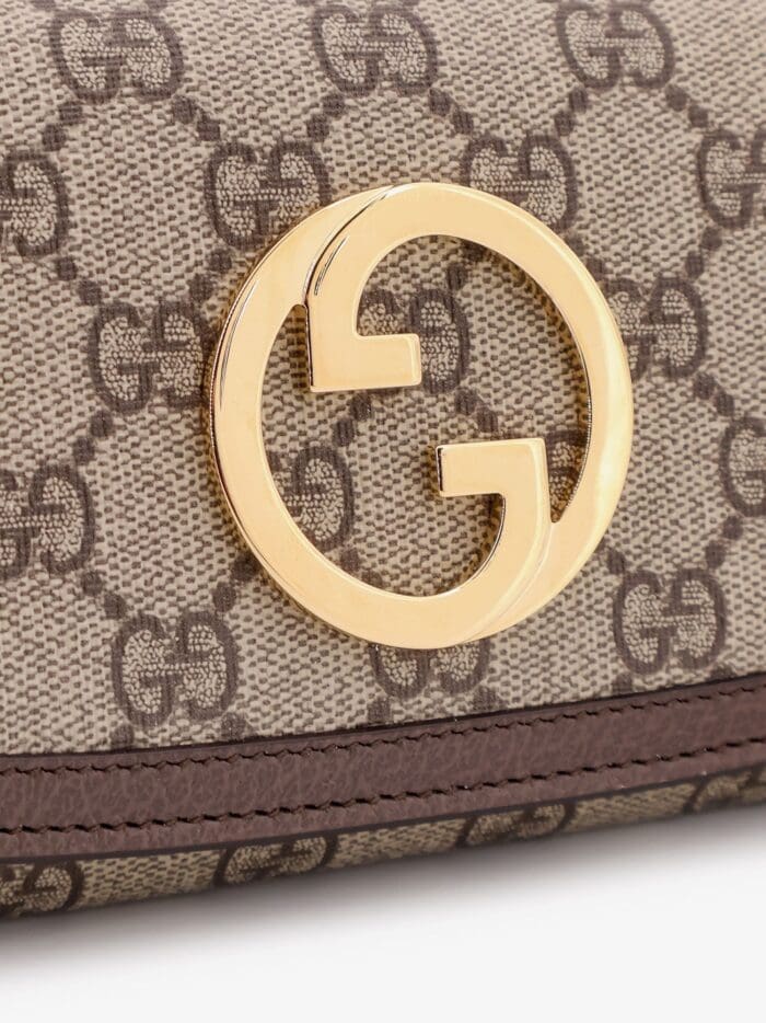 Gucci Blondie GG Supreme Fabric And Leather Shoulder Bag