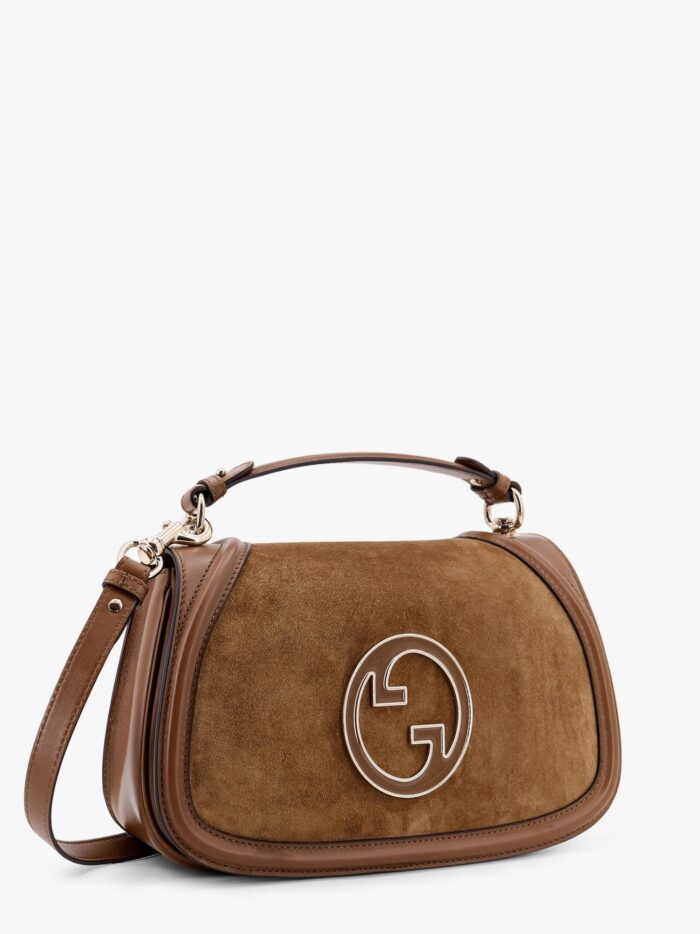 Gucci Blondie Medium Suede Handbag With Leather Inserts