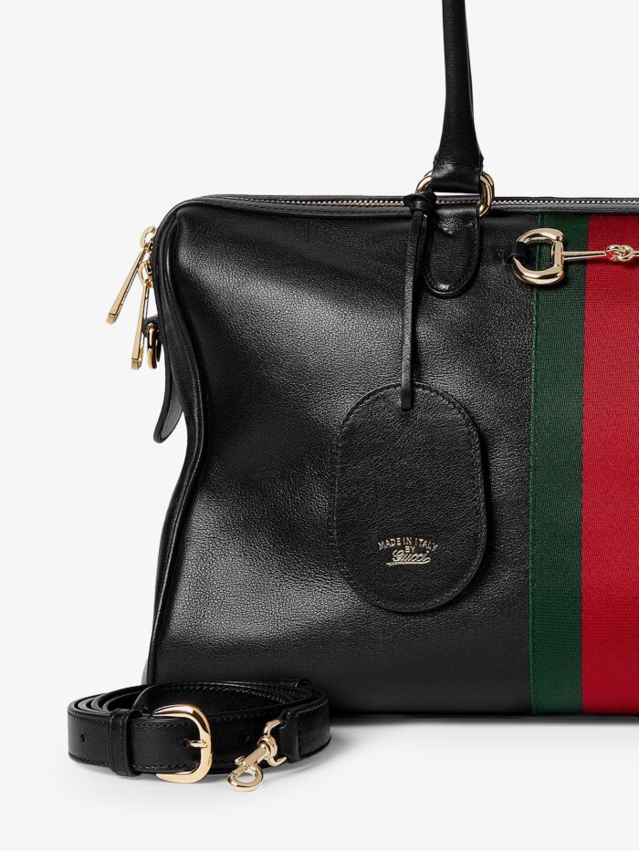 Gucci Borsetto Leather Shoulder Bag With Metal Horsebit