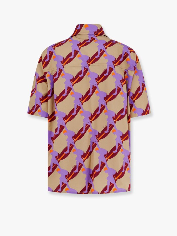 Gucci Bowling Cotton Popeline Shirt With All-over Surfer Print