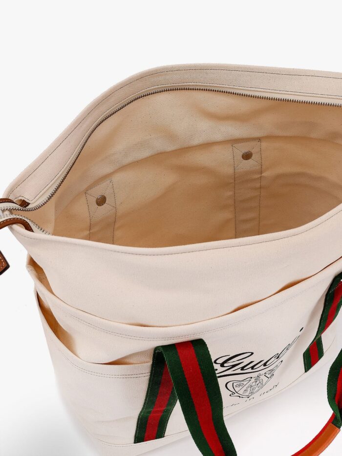 Gucci Canvas Shopping Bag With Web Details
