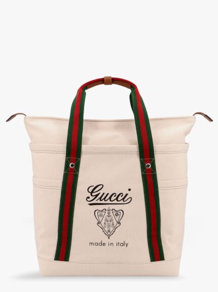 Gucci Canvas Shopping Bag With Web Details