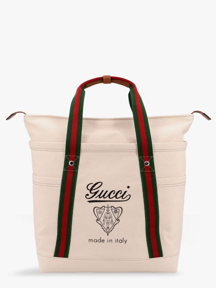 Gucci Canvas Shopping Bag With Web Details