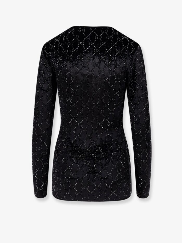 Gucci Chenille Top With All-over Crystal GG Motif