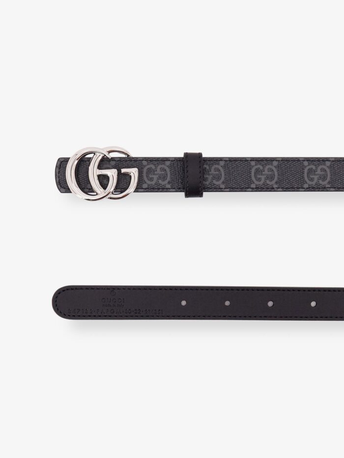 Gucci Coated Canvas Belt With Metal GG Logo